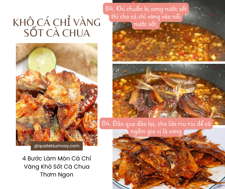 Các bước làm món khô cá chỉ vàng sốt cà chua