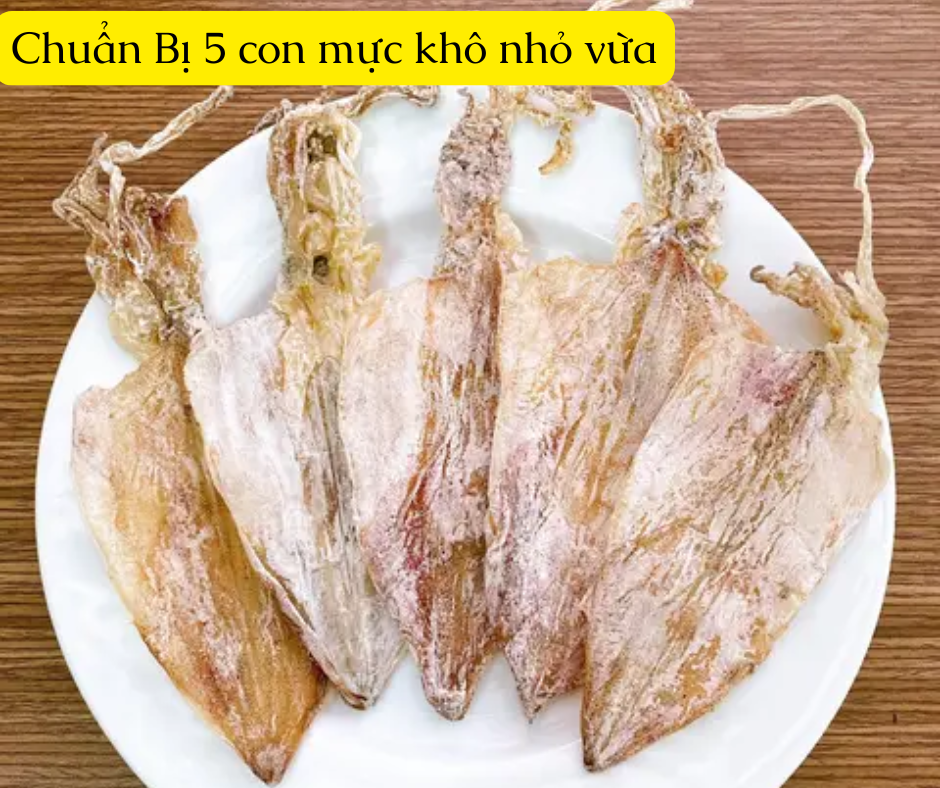 Nguyên liệu cần chuẩn bị món khô mực chiên nước mắm