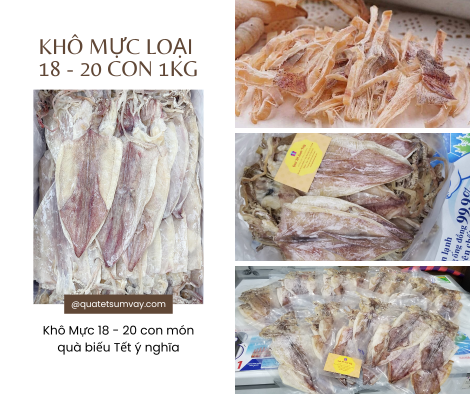 Khô Mực 18 - 20 con món quà biếu Tết ý nghĩa.