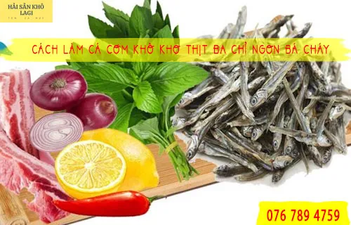 CÁ CƠM KHÔ kho THỊT BA CHỈ