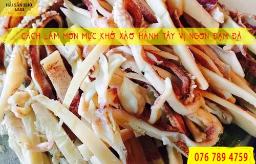 Mực khô xào hành tây