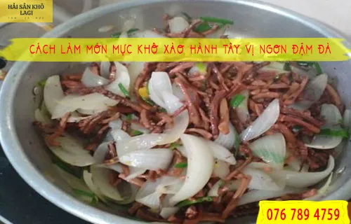 Mực khô xào hành tây