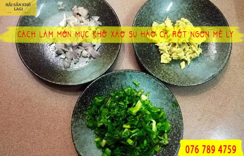 Mực khô xào su hào cà rốt