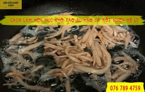 Mực khô xào su hào cà rốt