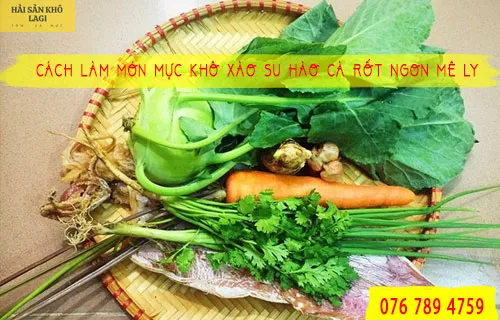 Mực khô xào su hào cà rốt