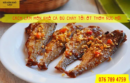 Món khô cá đù cháy tỏi ớt