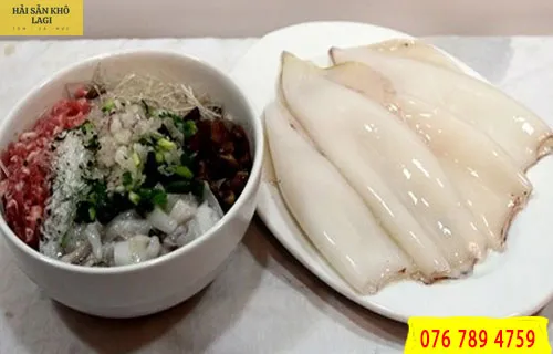 mực nhồi thịt hấp ngon miệng