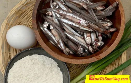 Nguyên liệu cá cơm chiên bột