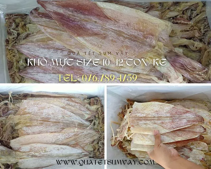Mực khô loại 10 - 12 con ngon