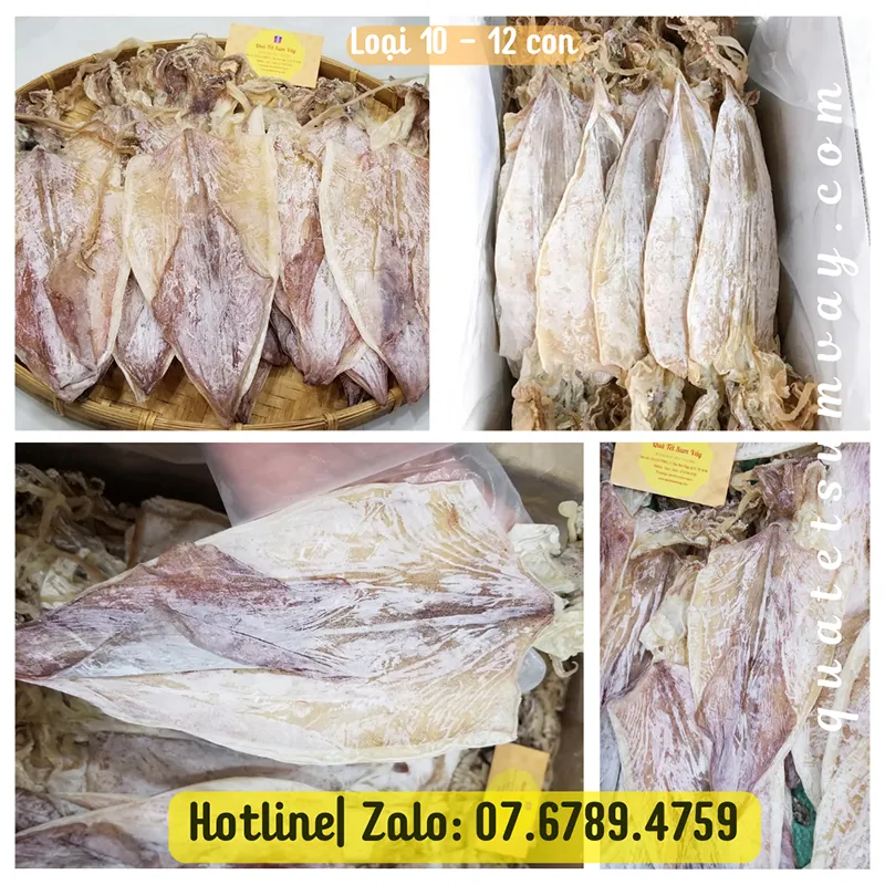 Mực khô loại to 10 - 12 con 1kg Bình Thuận