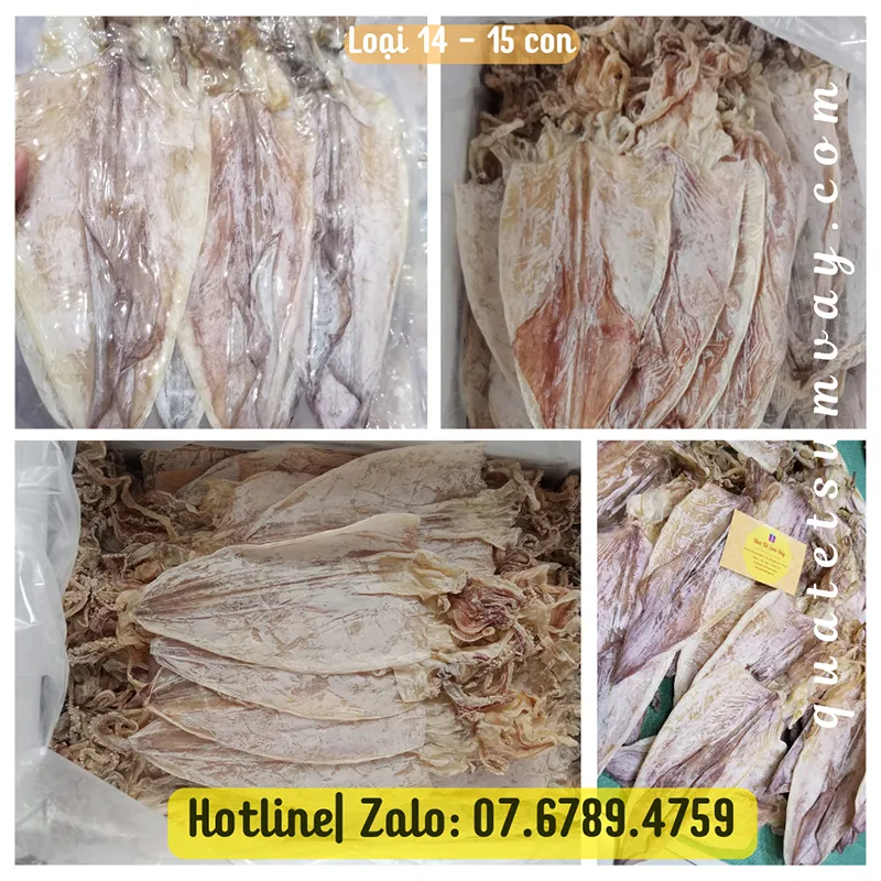 Mực khô loại to 14 - 15 con 1kg Bình Thuận